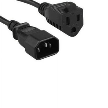 Kentek 3 Feet FT AC Power Adapter / Extension Cable Cord NEMA5-15R/ IEC320 C14 18 AWG 10A 125V for PDU, UPS
