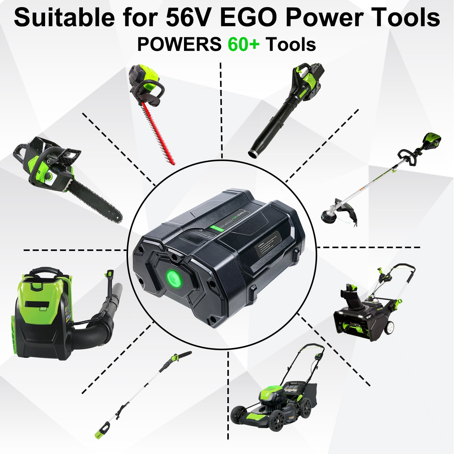FSKE Replacement for EGO 56V Battery BA2800 BA4200 BA1400 Compatible with 56 Volt Power Tools Batteries 5.3Ah