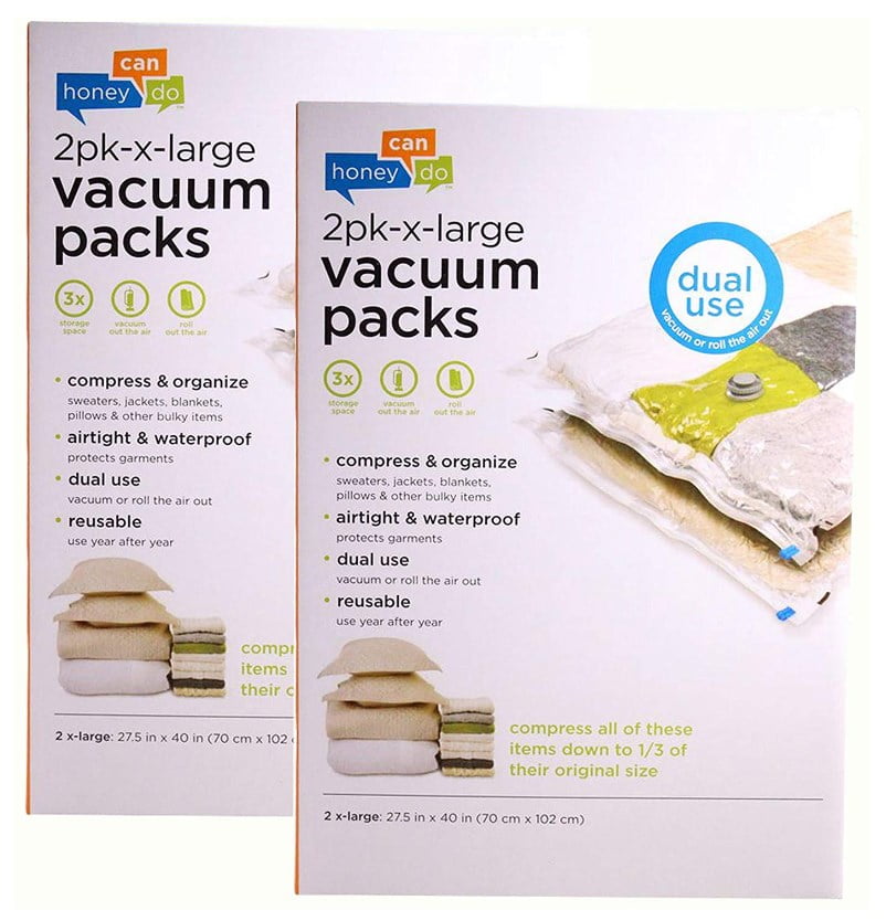 Honey Can Do Vacuum Pack Storage Bags, Extra Large, 2 Count, (Pack of 2