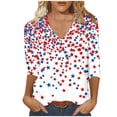 thumbnail image 5 of 3/4 Sleeve V Neck USA Patriotic Shirt for Women 4th of July America Stars Stripes Flag Tops 2026 Independence Day Tee, 5 of 7