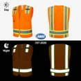 thumbnail image 2 of ProtectX High Visibility Reflective Safety Vest for Men Women Hi Vis Work Construction Vest with Pockets Class 2 Neon Orange XX-Large 3 Pack, 2 of 7