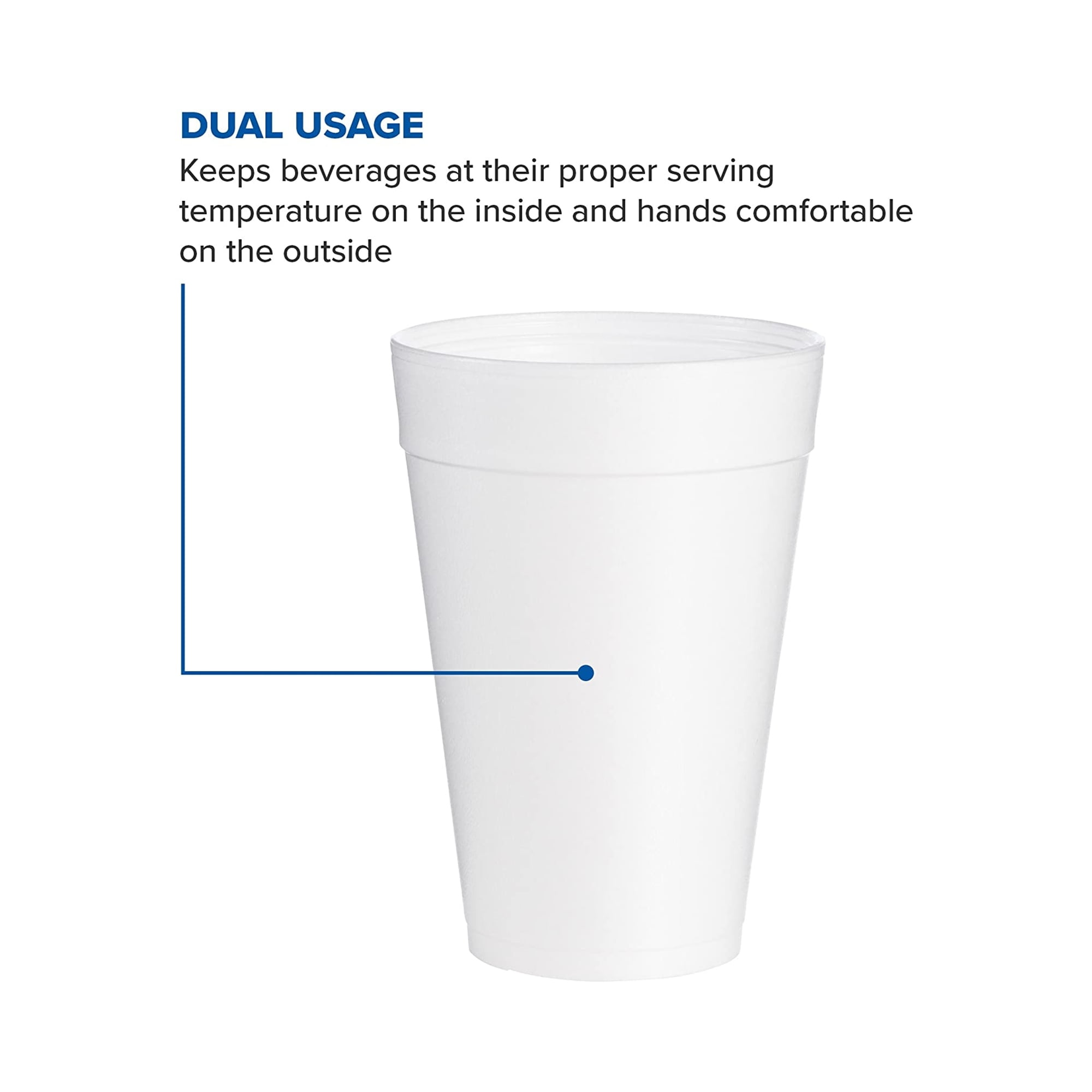 Dart® J Cup® Insulated EPS Foam Cup - 24 oz., White