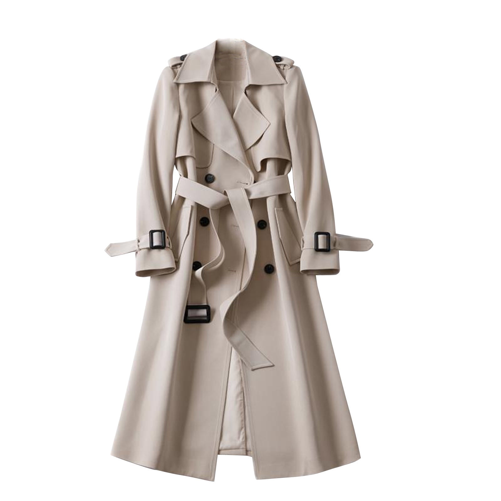 Lyinloo Women Overcoat Solid Slim Fit Coat Jacket Long Outerwear ...