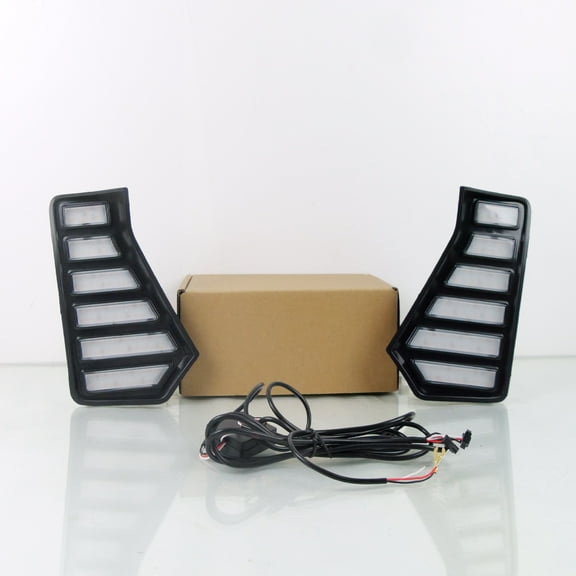 Ladcaser 2 Pack DRL Daytime Running Lights Amber Turn Signal Front Bumper Lamps LED Fog Lights Compatible for Toyota Tacoma 2024 2025