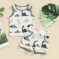 thumbnail image 2 of Bagilaanoe 2pcs Toddler Baby Boy Shorts Set Sleeveless Print Tank Tops + Shorts 3M 6M 12M 18M 24M 3T Kids Casual Summer Clothes, 2 of 6