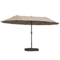thumbnail image 1 of Outsunny 15' Outdoor Patio Umbrella with Twin Canopy, Brown, 1 of 10