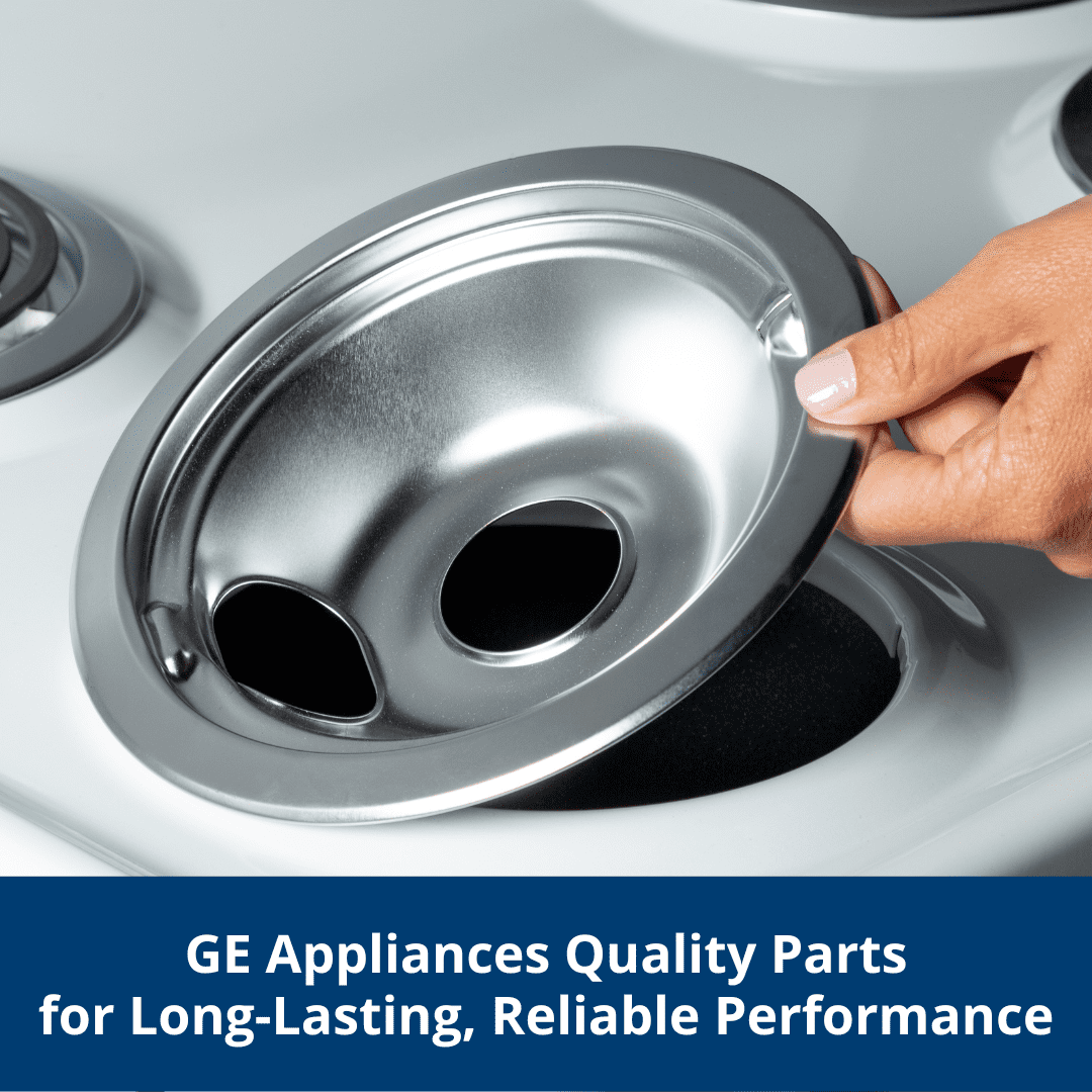 GE Appliances Drip Pans, Chrome, Stainless Steel, for Electric Ranges, 4-Pack