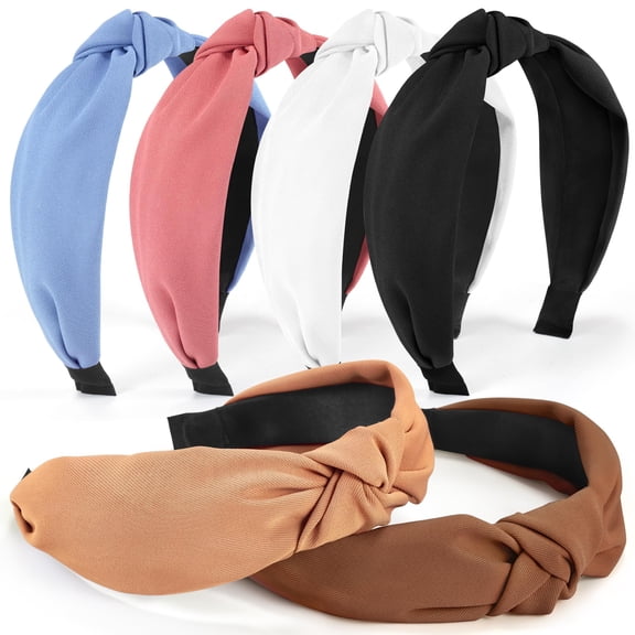 Emlimny 6 PCS Headbands for Women, Fabric Headbands for Women Stylish Top Knotted Headbands - Knotted Headband for Women - Head Bands Wide Hairband Hair Accessories