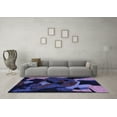 thumbnail image 3 of Ahgly Company Indoor Square Oriental Blue Modern Area Rugs, 7' Square, 3 of 4
