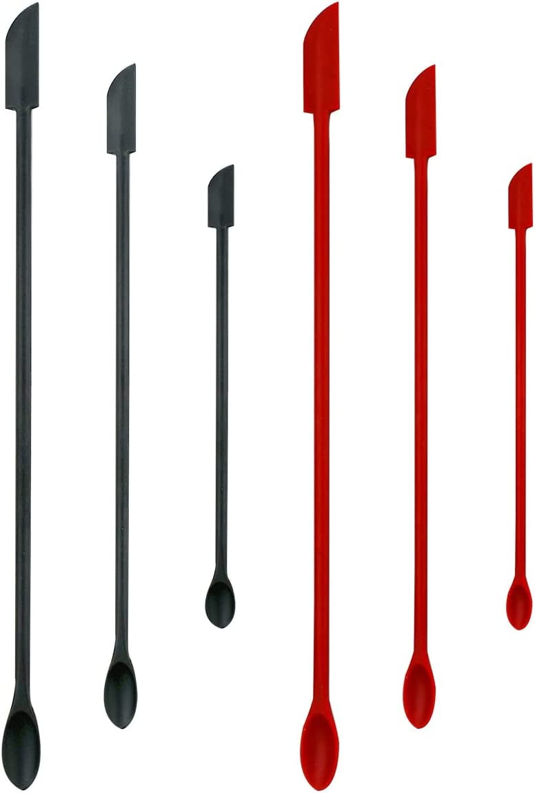 6 Pieces Silicone Spatula Set Mini Thin Jar Scraper Small Rubber