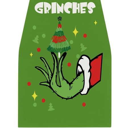 

Bemona The Gr1nch Table Runner Merry Christmas Whoville Winter Holiday Party Fireplace Kitchen Dining Room Home Decor