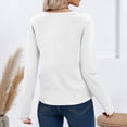 thumbnail image 4 of Resicozy Womens Sweaters Cardigan Dressy Button Down Cardigans Sweater Lightweight Long Sleeve Crewneck Knit Solid Color Tops White 2XL, 4 of 5