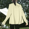 thumbnail image 4 of Caywon Women's Long Sleeve Round Neck Solid Color Casual Sun Protection Top Long Sleeve Casual Coat for Outdoor Sports Travel Yellow Free Size, 4 of 4