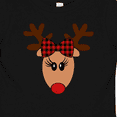 thumbnail image 4 of Inktastic Cute Girl Reindeer with Buffalo Plaid Bow Boys or Girls Baby T-Shirt, 4 of 5