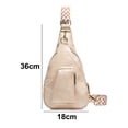 thumbnail image 2 of Riñonera vintage para mujer, con correa para el hombro en jacquard de colores, bolso de pecho de PU a la moda, color blanco:;:;, 2 of 5