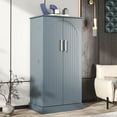 thumbnail image 4 of Casendy Pantry Cabinet with 2 Doors and 16 Shelves, Modern Kitchen Storage Cabinet with Adjustable Shelves, Kitchen Storage Cupboard for Dining Room, Living Room, Gray, 4 of 8
