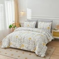 thumbnail image 4 of Smuge 7 Pcs Floral Bedding Comforter Set Yellow Flower Queen/Full Size Bed in a Bag Fitted Sheet, Flat Sheet, Pillowcases & Shams for Adult, 4 of 11