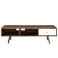 thumbnail image 3 of Allora Modern Wood TV Stand for TVs up to 55" in Walnut/White, 3 of 5