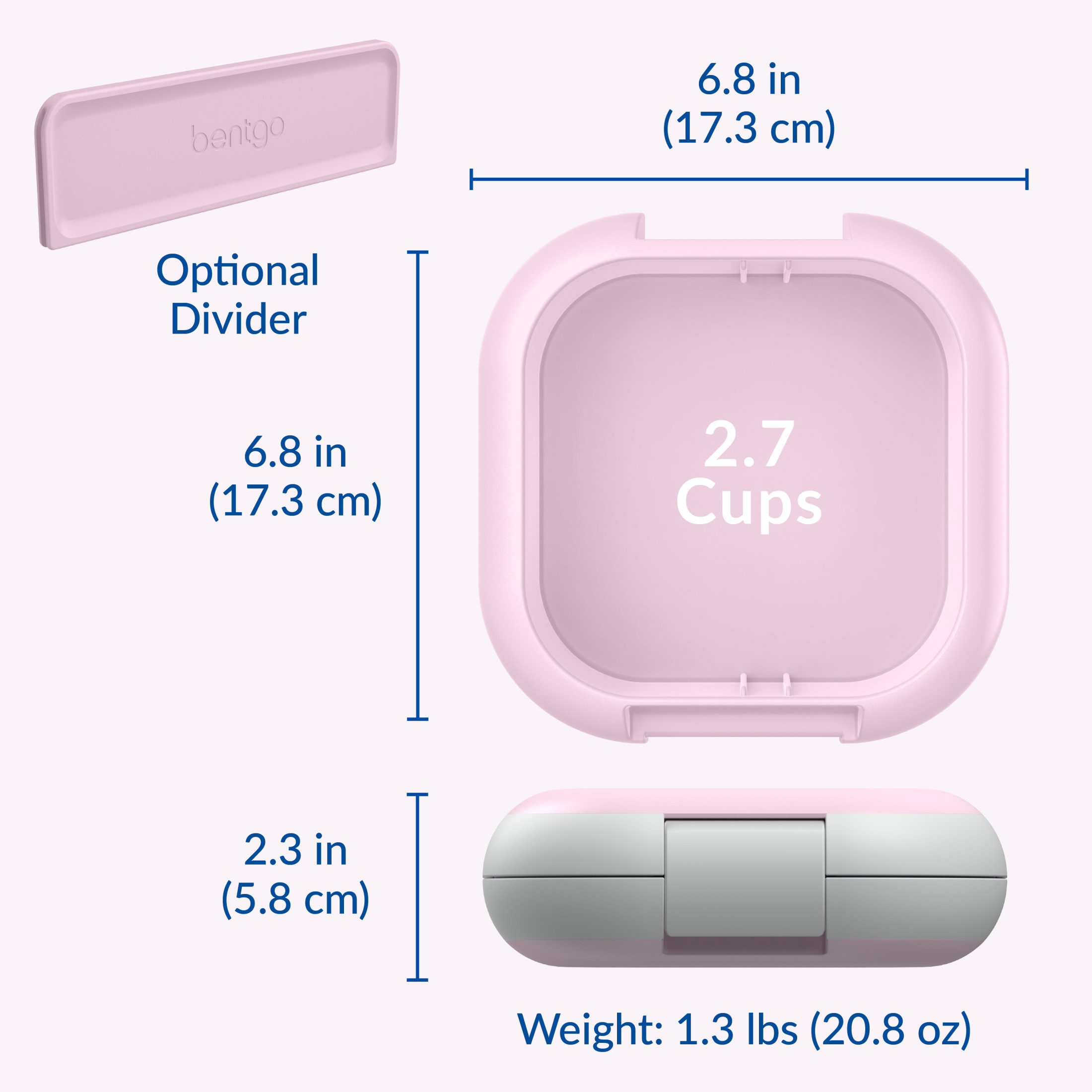 Bentgo Chill Mini Leak-Proof Lunch Box – Built-In Ice Pack Keeps Food Cold, 2.7-Cup Capacity for Snacks or a Sandwich, 3 or 4 Compartments, PFAS & BPA-Free, Ideal for Adults & Kids 3+ (Lilac Mist)