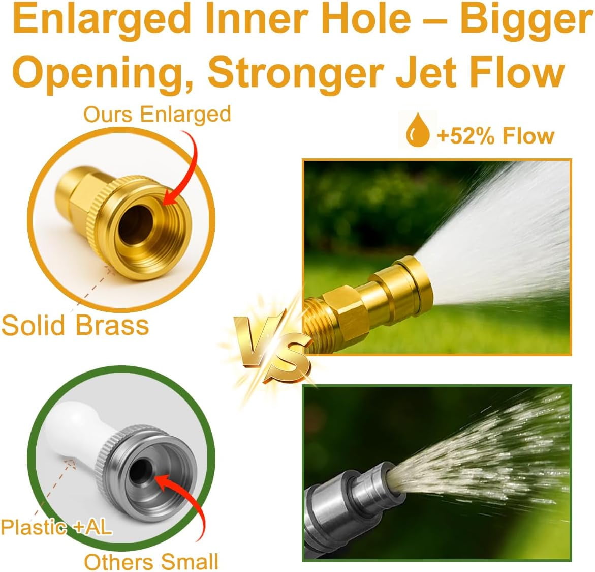 10FT Lightweight Flexible Garden Hose, Non-Slip Handles, Non-Kink TPE Hose with Brass Fitting for RV, Marine, Lawn & Garden