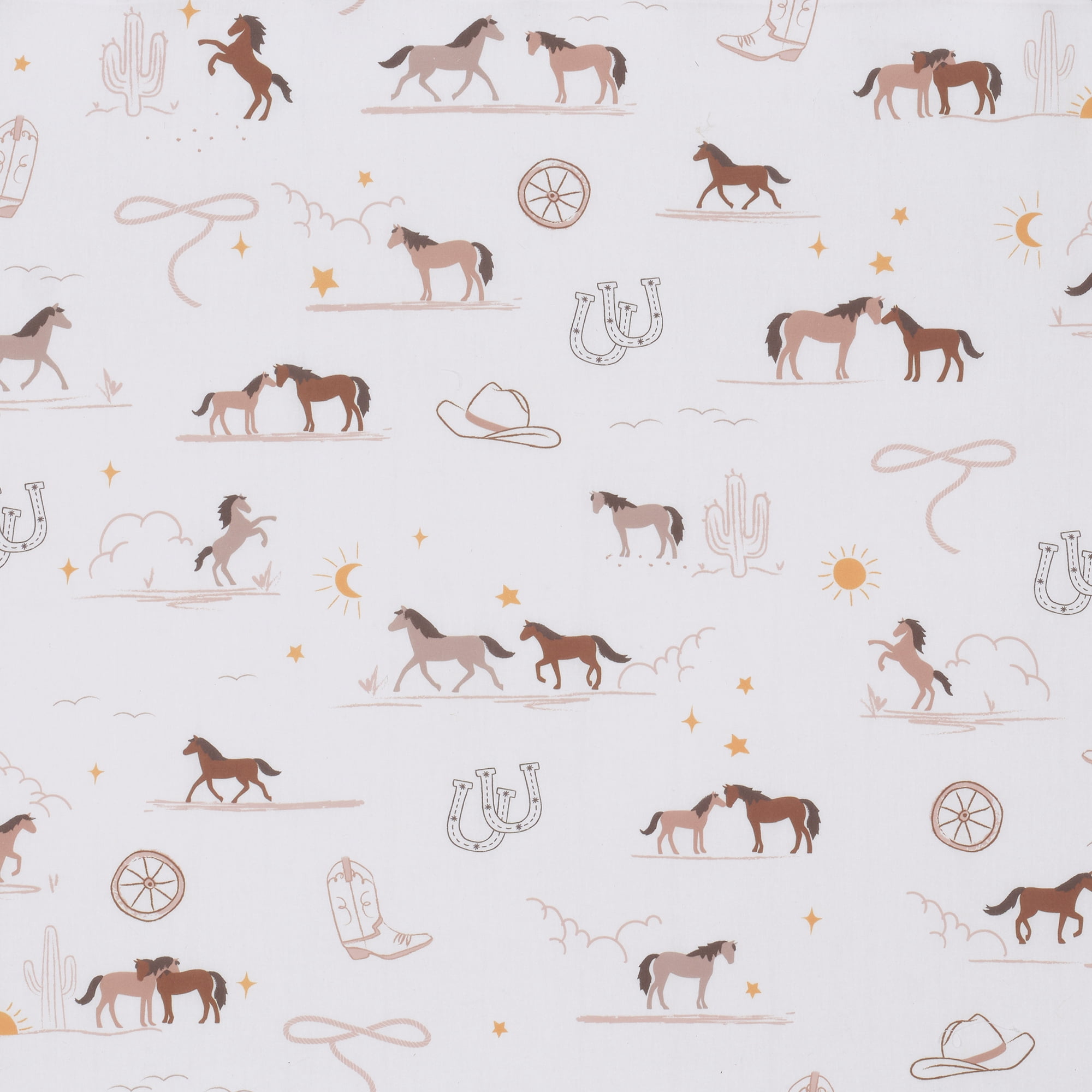 Lambs & Ivy Country Western Breathable 100% Cotton Fitted Crib/Toddler Sheet