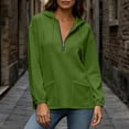 thumbnail image 6 of Horkkom Quarter Zip Pullover Women Casual Fall Winter Sweatshirts Loose Drawstring Hoodie with Pockets L, 6 of 8