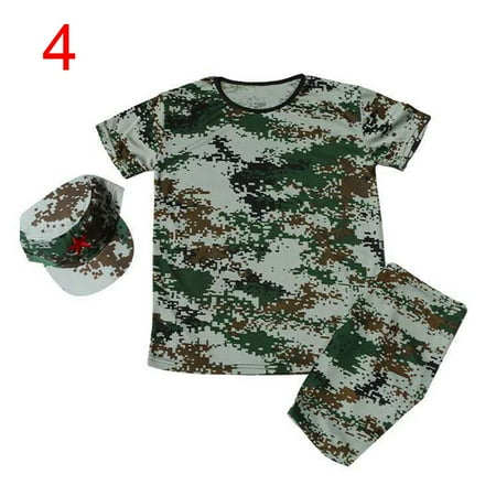 

Journey Army Digital Camos wtih Cap Outfit Clothes Outfit Fits Most Kids Children(4# 110cm)