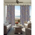 thumbnail image 4 of Abstract Flower Blackout Curtains for Bedroom Living Room, Orange Yellow Dandelion Lavender Floral Plant Leaf Purple 84 In Long Thermal Insulated Darkening Drapes Grommet Window Treatments 52x84 In, 4 of 9