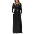 thumbnail image 1 of Vestido largo Nikou con bolsillos laterales y cuello redondo para mujer, 1 of 6