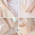 thumbnail image 7 of YunPes Toddler Girls Metallic Shiny Jacket Zip-Up Hooded Windbreaker with Elastic Waist Y2K Trendy Glitter Outdoor Clothes, 7 of 7