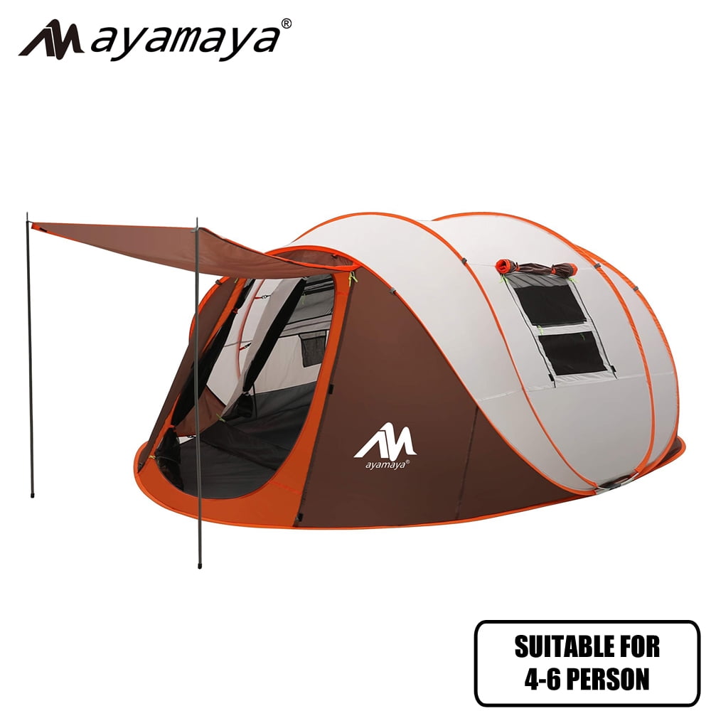 AYAMAYA Pop Up Tent, 6 Person Easy Setup Camping Tents with Vestibule