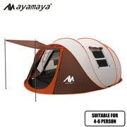 AYAMAYA Pop Up Tent, 6 Person Easy Setup Camping Tents with Vestibule, Durable PU 3000 Waterproof Instant Popup Tent, Double Layer Pop-up Tents for Camping 2/3/4/5/6 Persons Men