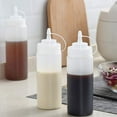 thumbnail image 6 of 3 Pack Condiment Squeeze Bottles - 8 OZ Durable Plastic Squeeze Squirt Bottles and Caps with Discrete Measurements, for Ketchup, BBQ, Sauces, Syrup, Condiments, Dressings, Arts and Crafts - BPA Free, 6 of 8