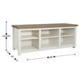 thumbnail image 4 of BizChair Farmhouse TV Stand for up to 80" TVs - 65" Engineered Wood Framed Media Console with Open Storage in Modern White Finish with Walnut Top, 4 of 12