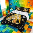 thumbnail image 2 of meiyoeat Cartoon Cat Galaxy Full Size Comforter Sets For Boys,Space Theme Kitten Print Bedding Comforter Set,Reversible,3pcs,1 Comforter and 2 Pillowcases, 2 of 7
