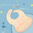 thumbnail image 4 of Silicone Baby Bib–Waterproof Adjustable Feeding Bib with Food Crumb Catcher–BPA-Free, Machine Washable, No-Mess Weaning Bib for Toddlers, 4 of 5