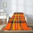 thumbnail image 5 of Halloween Plaid Throw Blankets for Couch Farmhouse Orange Black White Print Throw Blanket Lightweight Soft Warm Cozy Plush Blanket for Bed Sofa Pumpkin Decor 50" x 60", 5 of 5