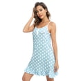 thumbnail image 5 of Baozhu Mommy and Me Pajama Dress Polka Dot Nightgown Button Down Sleeveless Cami Sleepwear Mother and Daughter Adjustable Strap Tank Nightshirt Above Knee Length Sleepshirt, 5 of 6
