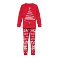 thumbnail image 2 of Curenmufel Christmas Pajamas for Family Matching Holiday PJ's Sets with Long Sleeve Tee and Pants Loungewear, 2 of 4