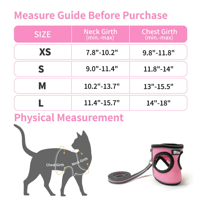 Meijer Cat Harness & Leash Set, Pink