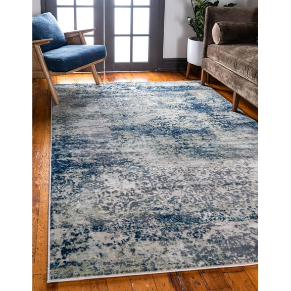 Rugs.com Gossamer Collection Rug – 4' x 6' Navy Blue Medium Rug Perfect For Entryways, Kitchens, Breakfast Nooks, Accent Pieces