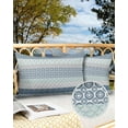 thumbnail image 3 of Outdoor Waterproof Throw Pillow Covers Set of 2 Blue Boho Stripe Tribal Vingtage Lumbar Pillowcases 20x12 Inches Bohemian Style Decorative Pillows Cushion Case Patio Pillows for Couch Bed Garden, 3 of 10