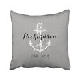 thumbnail image 1 of RYLABLUE Square Throw Pillow Covers Rustic Gray Vintage Anchor Wedding Monogram Pillowcases Polyester 18 X 18 Inch With Hidden Zipper Home Sofa Cushion Decorative Pillowcase, 1 of 1
