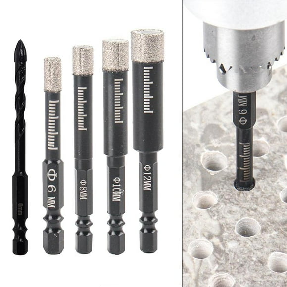 BTOER Tile Drill Bit Set with 1pc 6mm Carbide Drill Bit Fine Stoneware Drill for Tiles