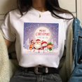 thumbnail image 1 of Camiseta con estampado de árbol de Navidad para mujer, ropa femenina de cuello redondo, Top de Modal de manga corta, regalo de Feliz Navidad, 1 of 5