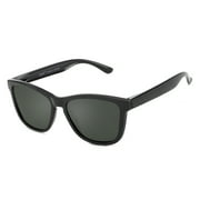 Cyxus Fashion Polarized Sunglasses UV400 Protection Anti Glare Black Frame & Black Green Lenses Eyewear Outdoor For Women Men