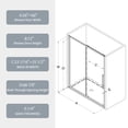 thumbnail image 4 of 56"-60"W x 72"H Sliding Shower Door, Clear Glass Bathtub Doors with 1/4" Tempered Glass, Handle, Framed Sliding Tub Door for Bathroom, Partition, Bathtub, Chrome, 4 of 8