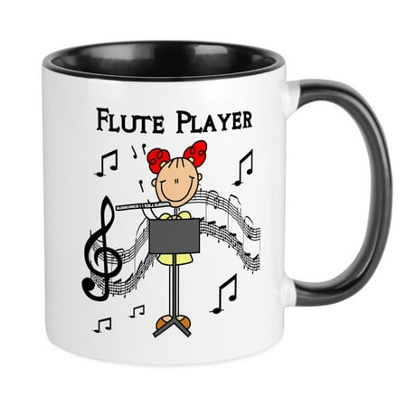 

CafePress - Flute Player Mug - Ceramic Coffee Tea Novelty Mug Cup 11 oz