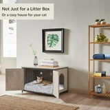 Unipaws Cat Litter Box Enclosure, Weathered Grey, Open Top, Durable ...