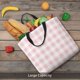 thumbnail image 5 of Easygdp Pink Checkboard Bolsa Tote para Mujer, Bolso de Hombro para Trabajo, Playa, Viajes, Compras y Supermercado, 5 of 7